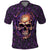 Skull Polo Shirt Hello Darkness My Old Friend - Horror Seamless Pattern Purple - Wonder Print Shop
