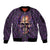 Skull Sleeve Zip Bomber Jacket Hello Darkness My Old Friend - Horror Seamless Pattern Purple - Wonder Print Shop