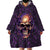 Skull Wearable Blanket Hoodie Hello Darkness My Old Friend - Horror Seamless Pattern Purple - Wonder Print Shop