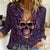 Skull Women Casual Shirt Hello Darkness My Old Friend - Horror Seamless Pattern Purple - Wonder Print Shop