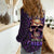 Skull Women Casual Shirt Hello Darkness My Old Friend - Horror Seamless Pattern Purple - Wonder Print Shop