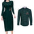 Viking Couples Matching Long Sleeve Bodycon Dress and Long Sleeve Button Shirts Ravens - Hugin And Munin - Wonder Print Shop