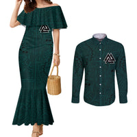 viking-couples-matching-mermaid-dress-and-long-sleeve-button-shirts-ravens-hugin-and-munin