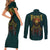 Viking Couples Matching Short Sleeve Bodycon Dress and Long Sleeve Button Shirts Ravens - Hugin And Munin - Wonder Print Shop