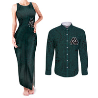 Viking Couples Matching Tank Maxi Dress and Long Sleeve Button Shirts Ravens - Hugin And Munin - Wonder Print Shop
