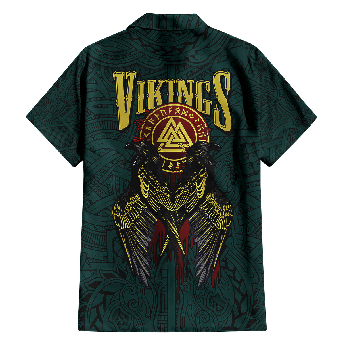 Viking Family Matching Off Shoulder Long Sleeve Dress and Hawaiian Shirt Ravens - Hugin And Munin - Wonder Print Shop