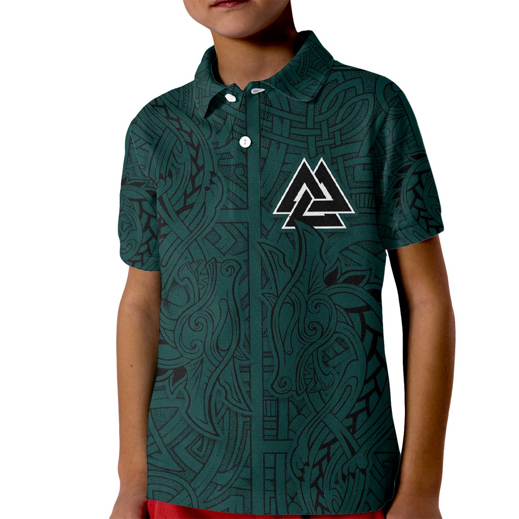 Viking Kid Polo Shirt Ravens - Hugin And Munin - Wonder Print Shop
