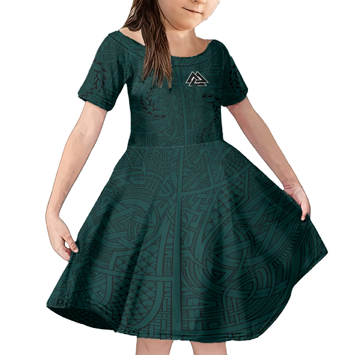 Viking Kid Short Sleeve Dress Ravens - Hugin And Munin - Wonder Print Shop