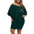 Viking Off Shoulder Short Dress Ravens - Hugin And Munin - Wonder Print Shop