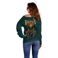 Viking Off Shoulder Sweater Ravens - Hugin And Munin - Wonder Print Shop