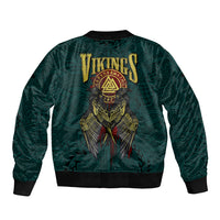 Viking Sleeve Zip Bomber Jacket Ravens - Hugin And Munin - Wonder Print Shop