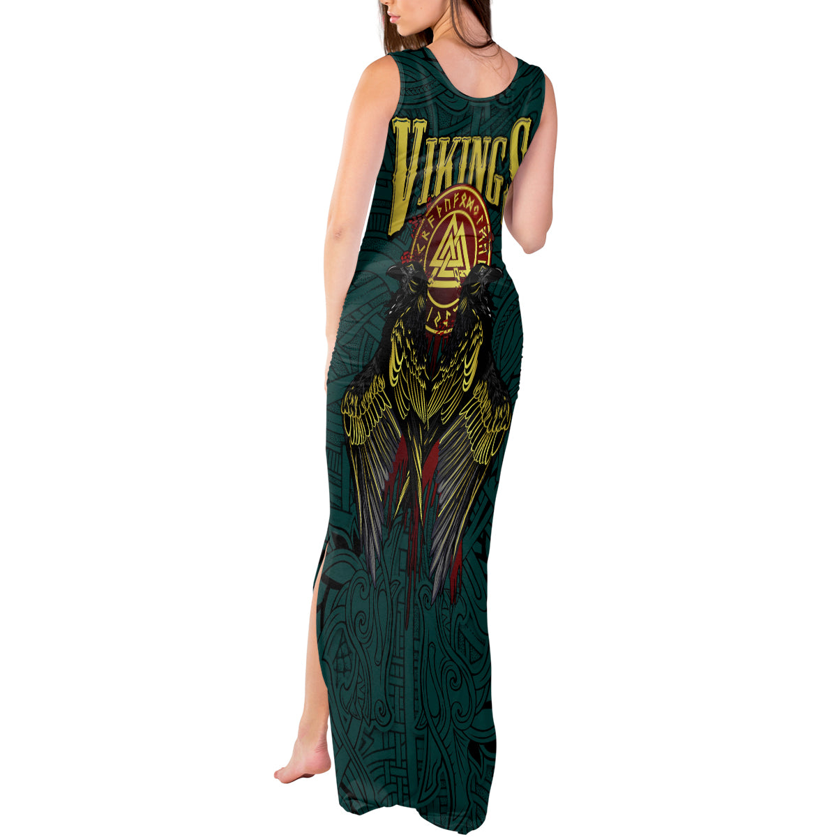 Viking Tank Maxi Dress Ravens - Hugin And Munin - Wonder Print Shop
