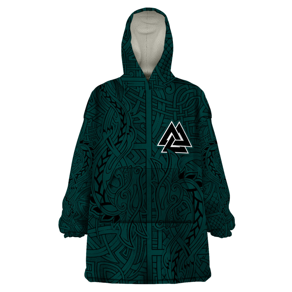 Viking Wearable Blanket Hoodie Ravens - Hugin And Munin - Wonder Print Shop