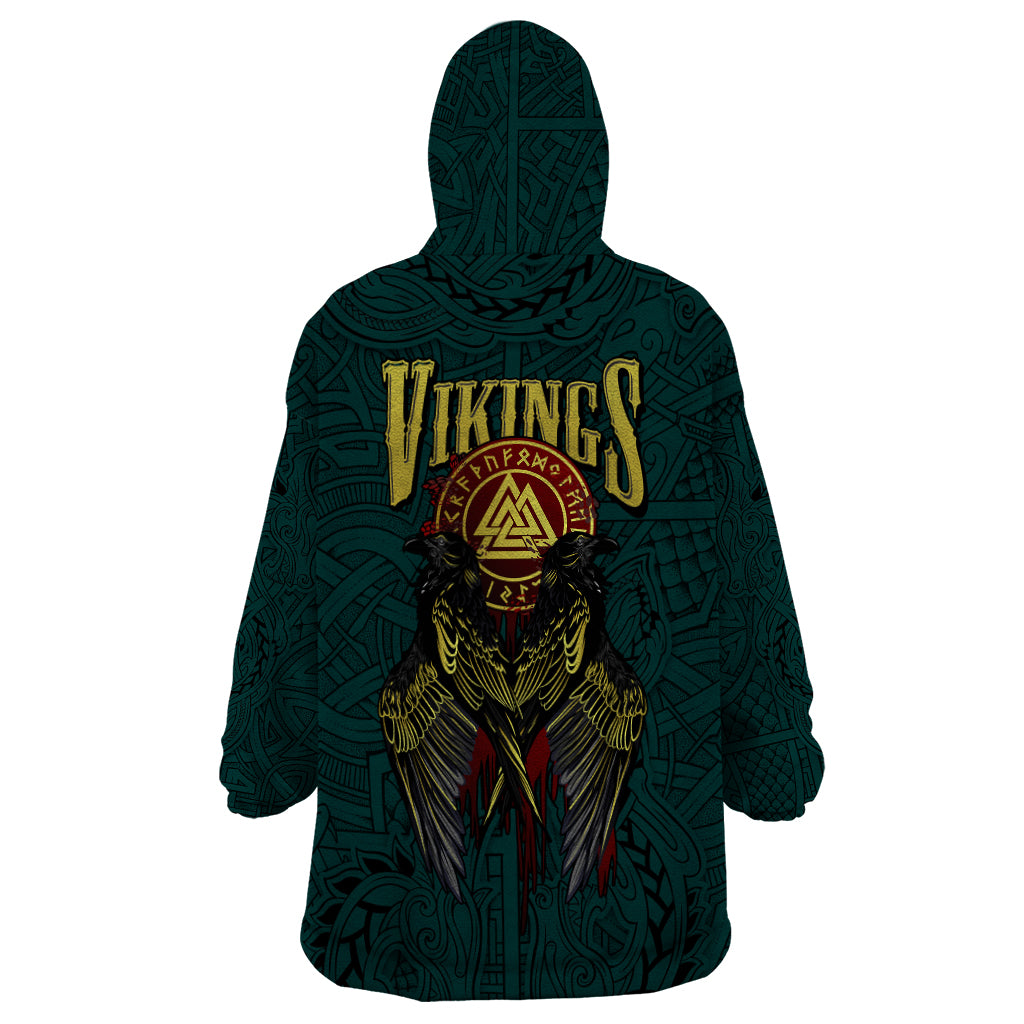 Viking Wearable Blanket Hoodie Ravens - Hugin And Munin - Wonder Print Shop