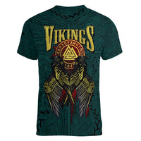 Viking Women V Neck T Shirt Ravens - Hugin And Munin - Wonder Print Shop