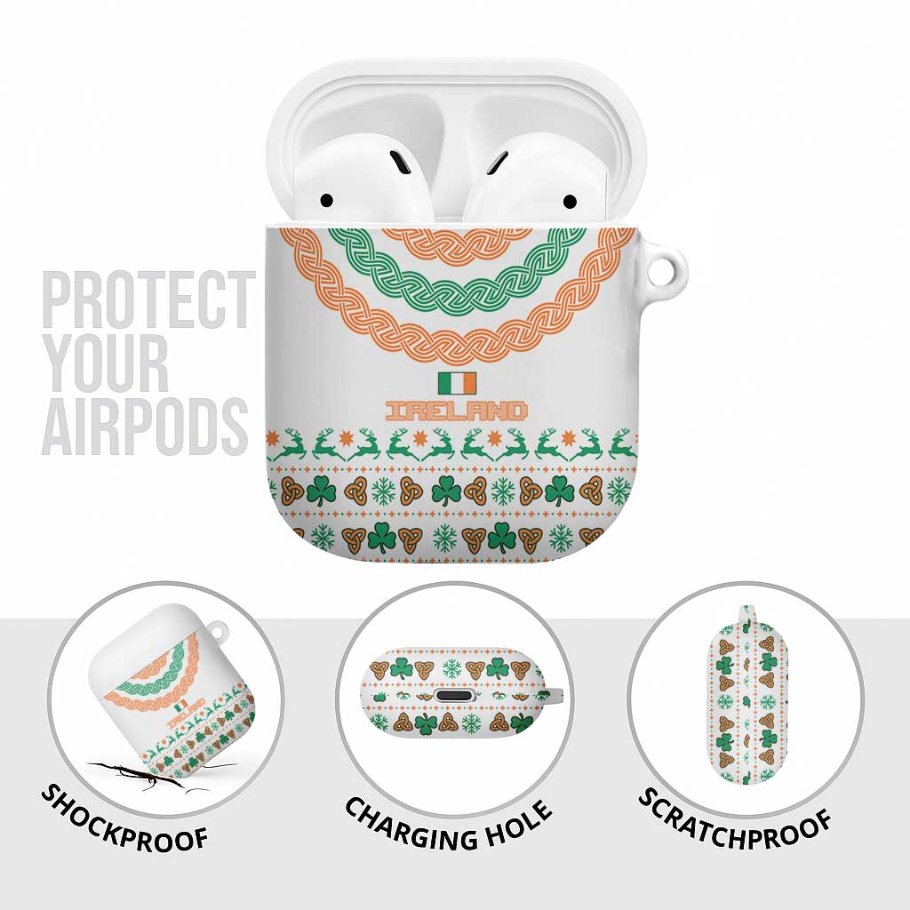 Ireland Christmas AirPods Case with Celtic Knot Shamrock and Tricolor Holiday Pattern - Wonder Print Shop