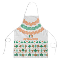 Ireland Christmas Apron with Celtic Knot Shamrock and Tricolor Holiday Pattern - Wonder Print Shop
