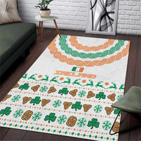 Ireland Christmas Area Rug with Celtic Knot Shamrock and Tricolor Holiday Pattern - Wonder Print Shop