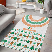 Ireland Christmas Area Rug with Celtic Knot Shamrock and Tricolor Holiday Pattern - Wonder Print Shop