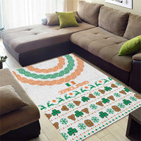 Ireland Christmas Area Rug with Celtic Knot Shamrock and Tricolor Holiday Pattern - Wonder Print Shop