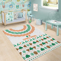 Ireland Christmas Area Rug with Celtic Knot Shamrock and Tricolor Holiday Pattern - Wonder Print Shop