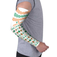 Ireland Christmas Arm Sleeves with Celtic Knot Shamrock and Tricolor Holiday Pattern - Wonder Print Shop