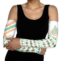 Ireland Christmas Arm Sleeves with Celtic Knot Shamrock and Tricolor Holiday Pattern - Wonder Print Shop
