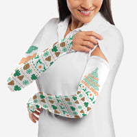 Ireland Christmas Arm Sleeves with Celtic Knot Shamrock and Tricolor Holiday Pattern - Wonder Print Shop