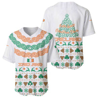 Ireland Christmas Baseball Jersey with Celtic Knot Shamrock and Tricolor Holiday Pattern - Wonder Print Shop