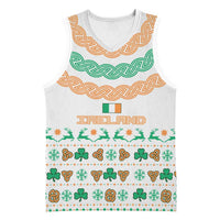 Ireland Christmas Basketball Jersey with Celtic Knot Shamrock and Tricolor Holiday Pattern - Wonder Print Shop