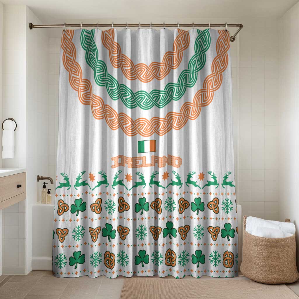 Ireland Christmas Bathroom Set with Celtic Knot Shamrock and Tricolor Holiday Pattern - Wonder Print Shop