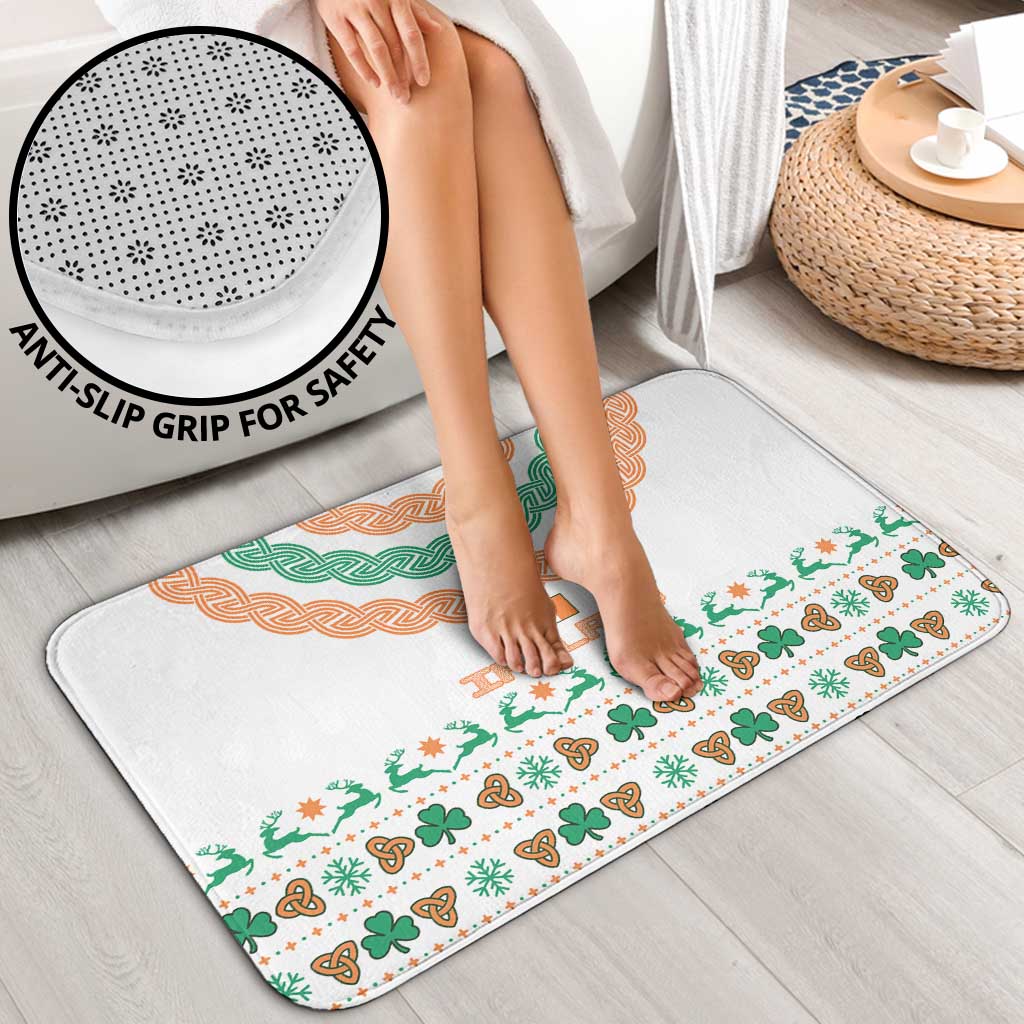Ireland Christmas Bathroom Set with Celtic Knot Shamrock and Tricolor Holiday Pattern - Wonder Print Shop