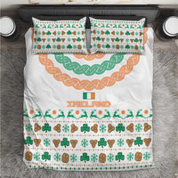 Ireland Christmas Bedding Set with Celtic Knot Shamrock and Tricolor Holiday Pattern - Wonder Print Shop