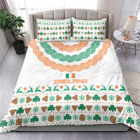 Ireland Christmas Bedding Set with Celtic Knot Shamrock and Tricolor Holiday Pattern - Wonder Print Shop