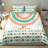Ireland Christmas Bedding Set with Celtic Knot Shamrock and Tricolor Holiday Pattern - Wonder Print Shop
