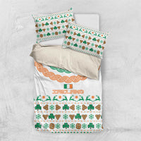 Ireland Christmas Bedding Set with Celtic Knot Shamrock and Tricolor Holiday Pattern - Wonder Print Shop