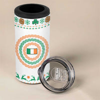 Ireland Christmas 4 in 1 Can Cooler Tumbler with Celtic Knot Shamrock and Tricolor Holiday Pattern - Wonder Print Shop