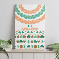 Ireland Christmas Canvas Wall Art with Celtic Knot Shamrock and Tricolor Holiday Pattern - Wonder Print Shop
