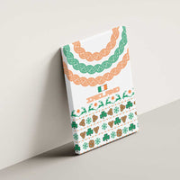 Ireland Christmas Canvas Wall Art with Celtic Knot Shamrock and Tricolor Holiday Pattern - Wonder Print Shop