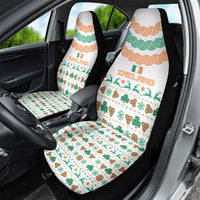 Ireland Christmas Car Seat Cover with Celtic Knot Shamrock and Tricolor Holiday Pattern - Wonder Print Shop