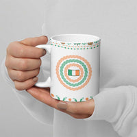 Ireland Christmas Ceramic Mug with Celtic Knot Shamrock and Tricolor Holiday Pattern - Wonder Print Shop