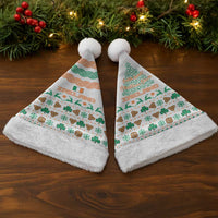 Ireland Christmas Santa Hat with Celtic Knot Shamrock and Tricolor Holiday Pattern - Wonder Print Shop