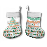 Ireland Christmas Stocking with Celtic Knot Shamrock and Tricolor Holiday Pattern - Wonder Print Shop