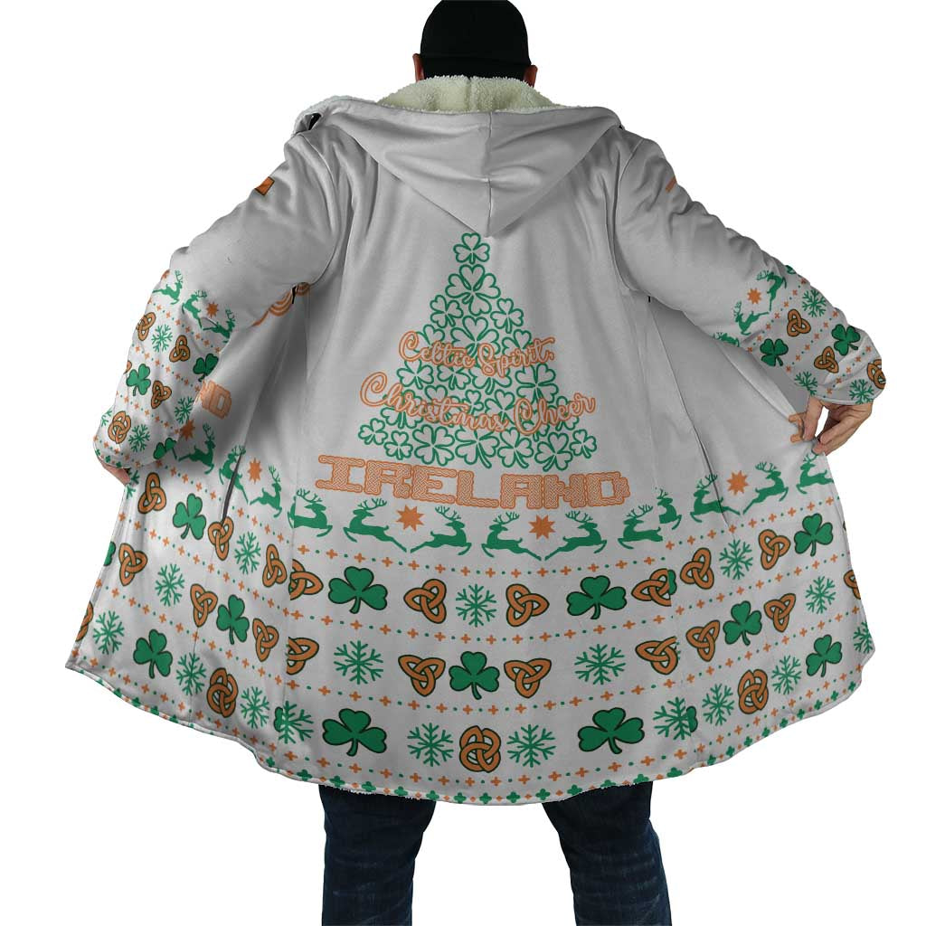 Ireland Christmas Cloak with Celtic Knot Shamrock and Tricolor Holiday Pattern - Wonder Print Shop