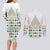Ireland Christmas Couples Matching Long Sleeve Bodycon Dress and Long Sleeve Button Shirt with Celtic Knot Shamrock and Tricolor Holiday Pattern - Wonder Print Shop