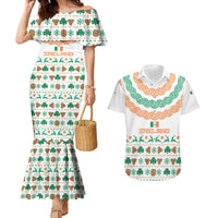 Ireland Christmas Couples Matching Mermaid Dress and Hawaiian Shirt with Celtic Knot Shamrock and Tricolor Holiday Pattern - Wonder Print Shop