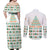 Ireland Christmas Couples Matching Off Shoulder Maxi Dress and Long Sleeve Button Shirt with Celtic Knot Shamrock and Tricolor Holiday Pattern - Wonder Print Shop