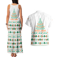 Ireland Christmas Couples Matching Tank Maxi Dress and Hawaiian Shirt with Celtic Knot Shamrock and Tricolor Holiday Pattern - Wonder Print Shop