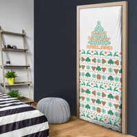 Ireland Christmas Door Cover with Celtic Knot Shamrock and Tricolor Holiday Pattern - Wonder Print Shop