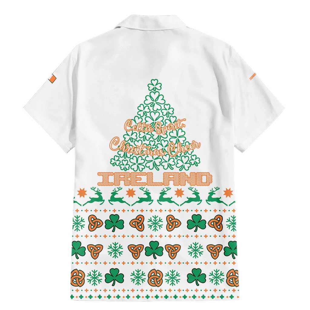 Ireland Christmas Family Matching Mermaid Dress and Hawaiian Shirt with Celtic Knot Shamrock and Tricolor Holiday Pattern - Wonder Print Shop
